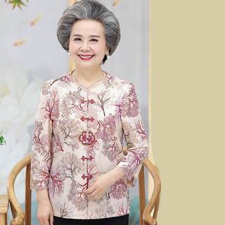 Bộ áo sơ mi mùa hè thoải mái cho phụ nữ 60-70 tuổi, áo sơ mi ngắn tay cho phụ nữ lớn tuổi