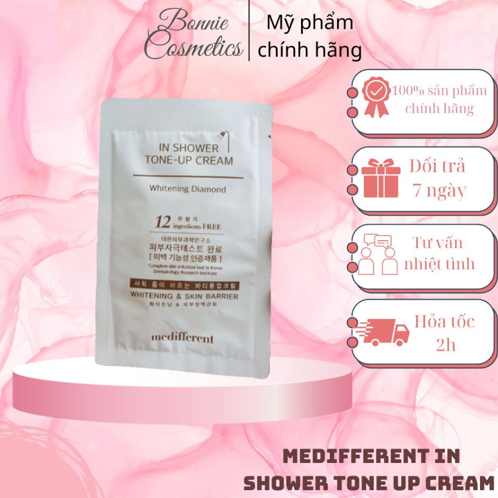 Medifferent In Shower Tone Up Cream Sữa Tắm Ủ Trắng Dạng Gói 8ML