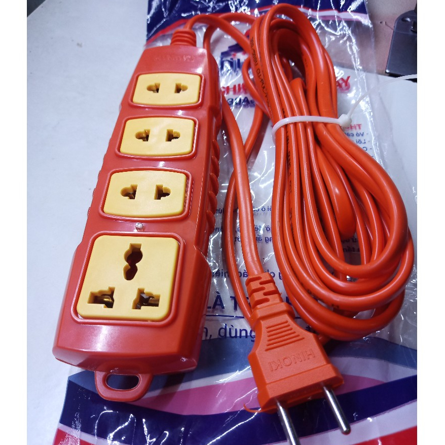 Ổ cắm điện chịu tải liền dây 4 cặp lỗ HINOKI, chịu tải cao công suất max 6000W - 30A