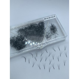 Mi fan 3D LASHES SUPPLY độ cong C - CC - D, độ dày 0. - 1 hộp 1000 fan - dụng cụ nối mi