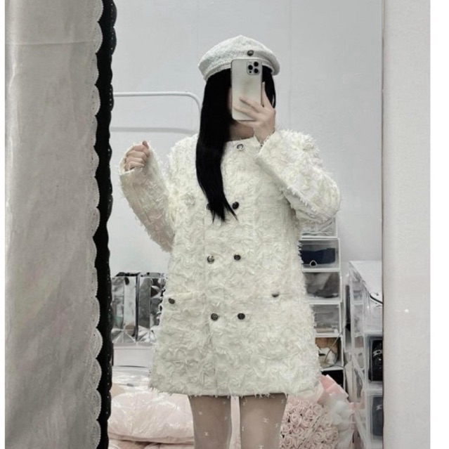 MIU.STUDIO |Áo khoác dạ cao cấp ép mùng 2 lớp đính khuy đồng , Áo khoác dạ khuy 2 hàng cao cấp tặng tag đá siêu phẩm