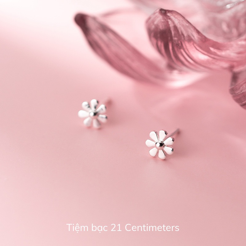 Ảnh Khuyên tai bạc Mini Daisy Bông tai bạc Tiệm bạc 21 Centimeters 2