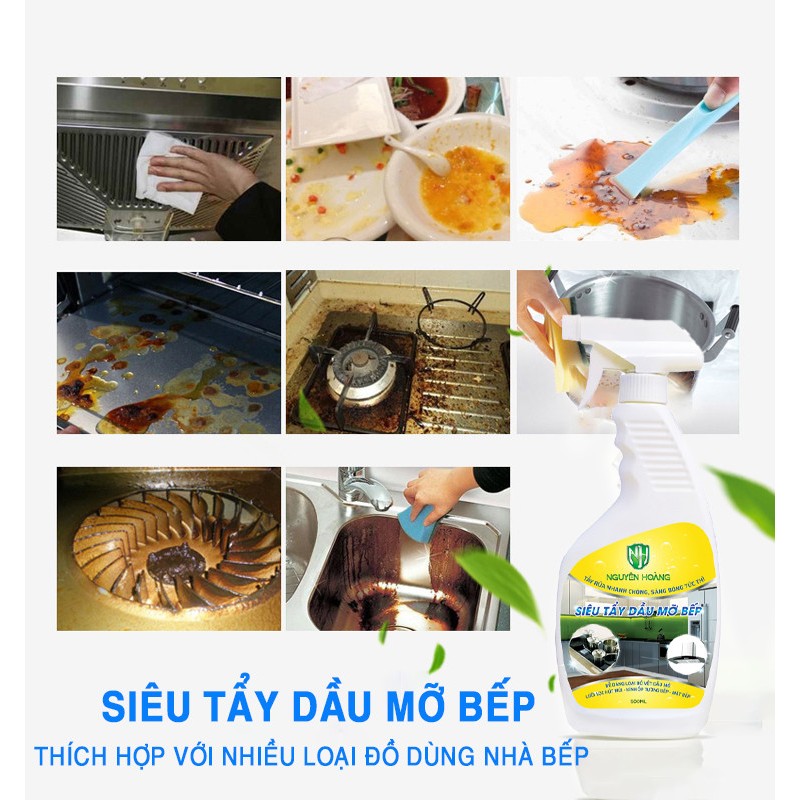 Tẩy dầu mỡ bếp - Xoong nồi - Nguyên Hoàng