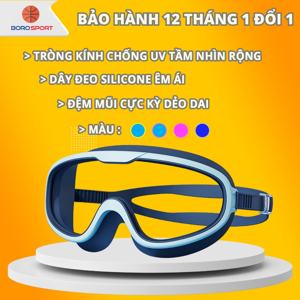 Ảnh Kính Bơi Trẻ Em Tặng Kèm Bịt Tai Kính Bơi Cho Bé Tầm Nhìn Rộng Chống UV Dây Đeo Êm Ái Cleacco SG1885 Boro Sport 1