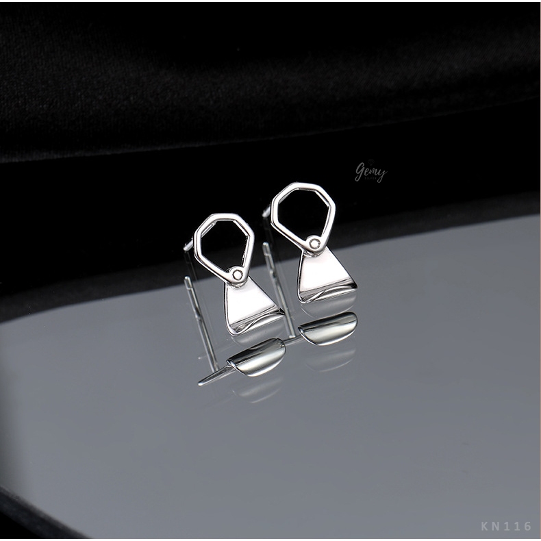 Khuyên tai nam bạc 925 thiết kế hình nắp bia mạ vàng cực chất (1 chiếc) | GEMY SILVER KN116