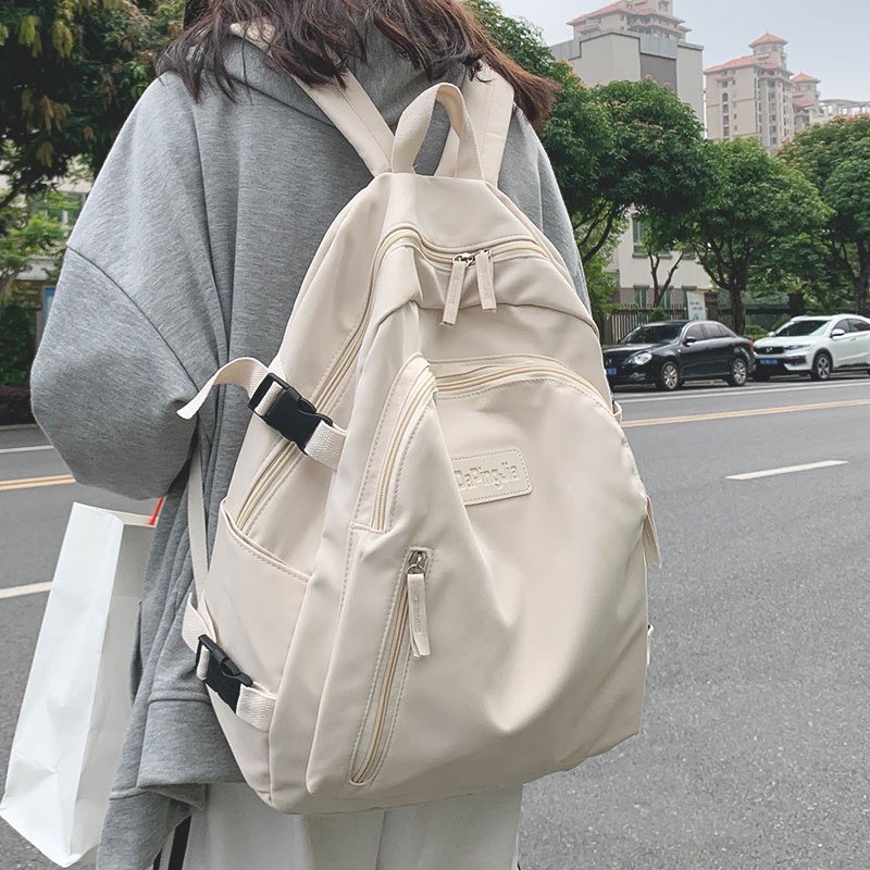 Cặp, Balo Đi Học Unisex Xuongbalohonglam Khóa Dọc Chống Thấm