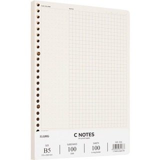 KLONG - Ruột sổ kẹp còng C Notes (6 x 6) mm B5 100 tờ 100/76; MS: 536 - bujo, giấy cornell
