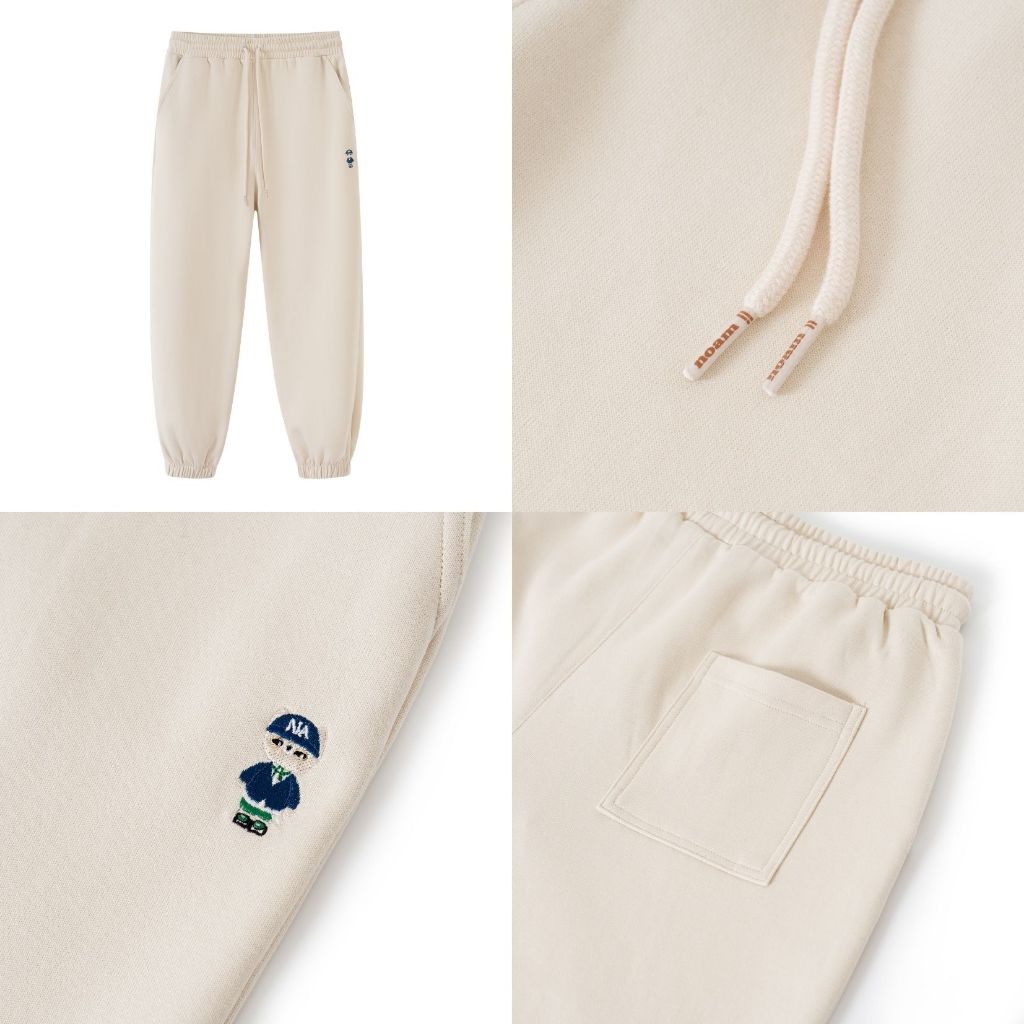 Ảnh Quần nỉ bo gấu Unisex NOAM Teeny Homie Form rộng - Màu đen/ trắng/ be/ xám/ xanh than/ be đậm 3