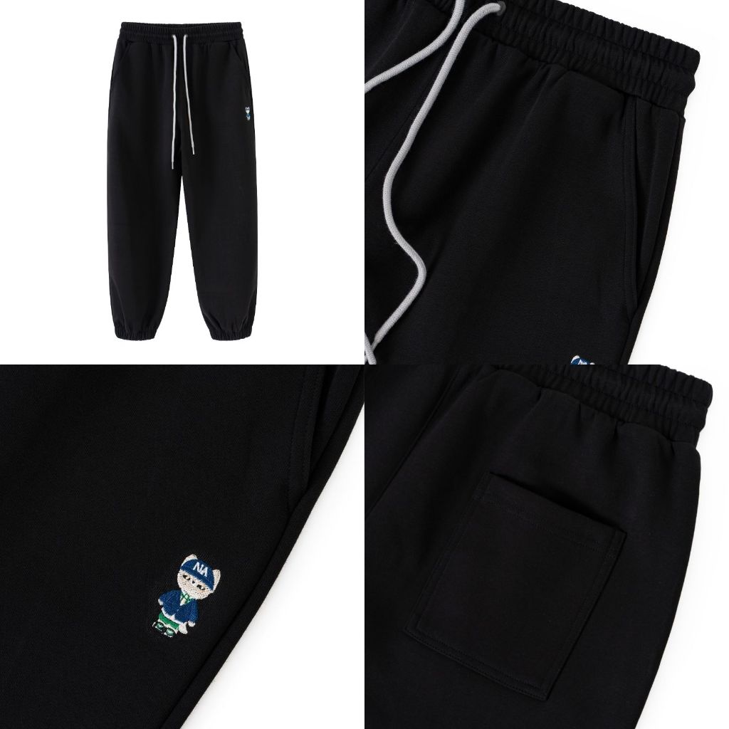 Ảnh Quần nỉ bo gấu Unisex NOAM Teeny Homie Form rộng - Màu đen/ trắng/ be/ xám/ xanh than/ be đậm 2