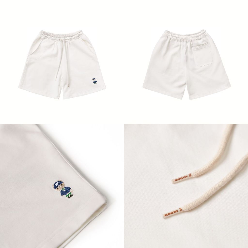 Ảnh Quần Short Unisex NOAM Original Fox Vải nỉ mềm mịn - Màu Đen/ Trắng/ Xám 2