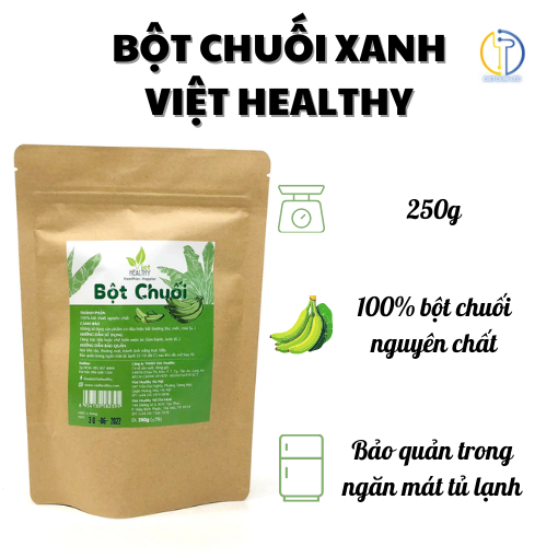Bột chuối xanh Viethealthy nguyên chất 100% giàu tinh bột kháng giảm cân 250g