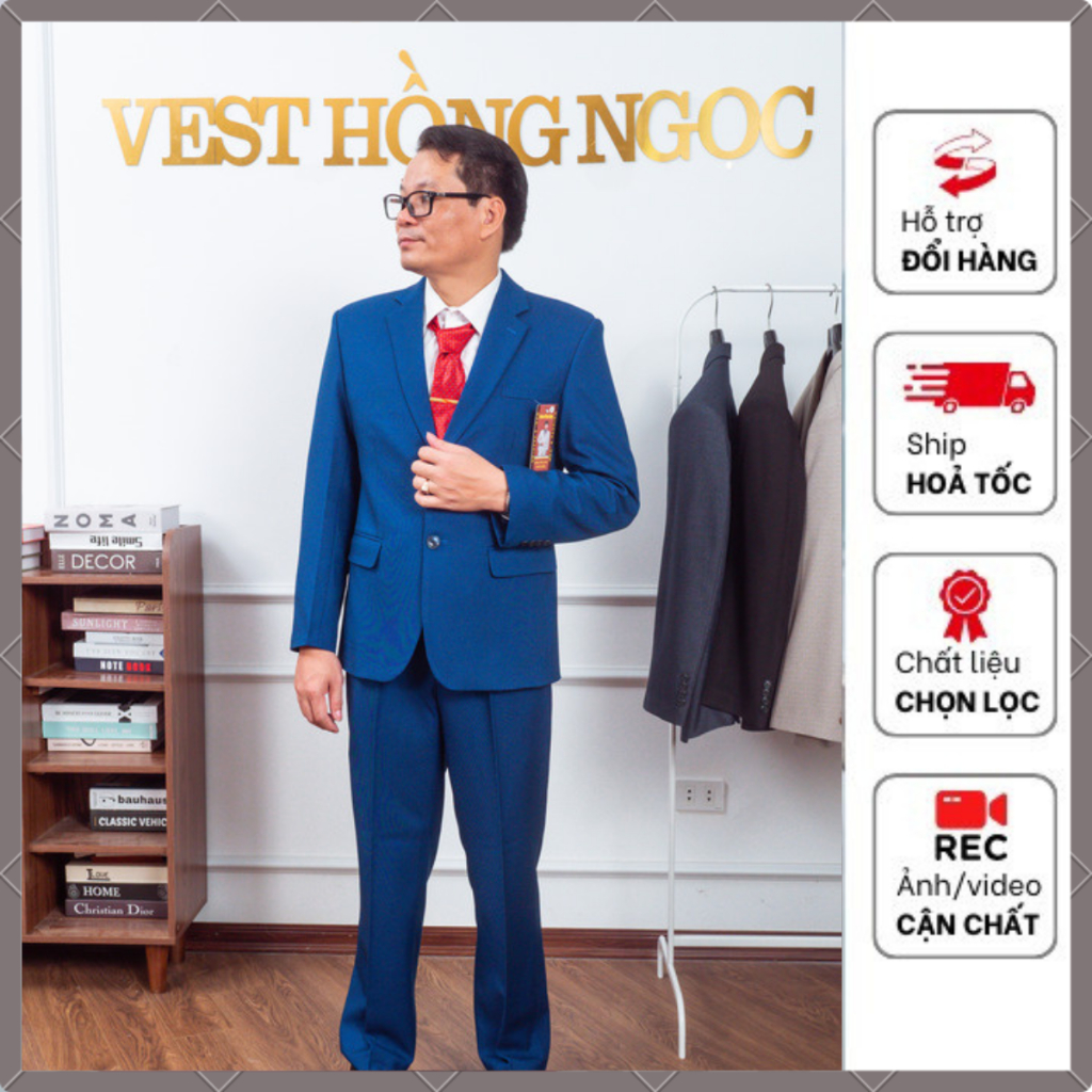 Bộ Vest cao cấp trung niên, bộ com lê nam, suit trung niên | Shopee ...