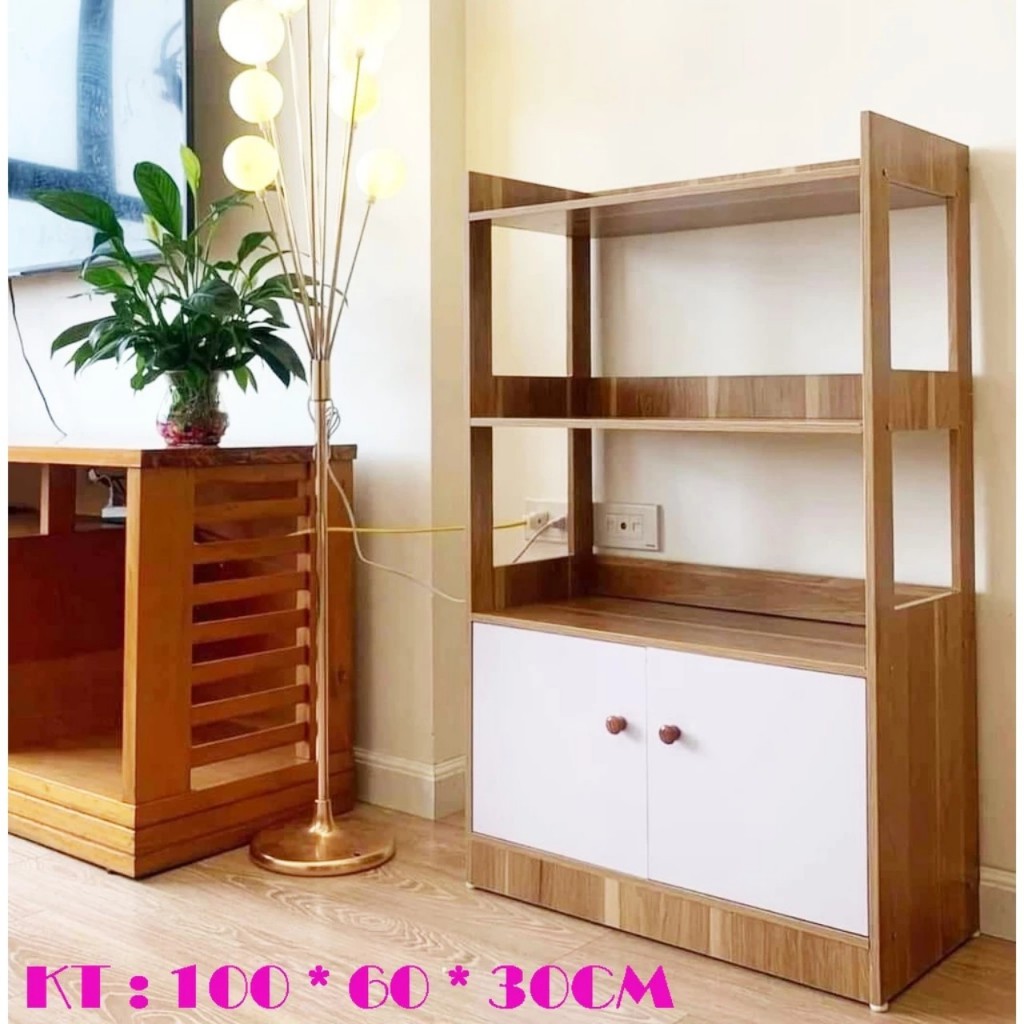 Tủ bếp gỗ 3 tầng 2 ngăn kéo C100 x R60 x S30cm. Tủ gỗ để lò vi sóng, nội thất phòng bếp hiện đại. Kệ gỗ nhà bếp đa năng