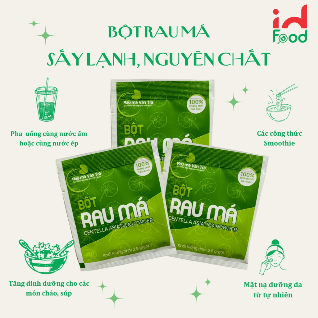 Bột Rau Củ Nguyên Chất Vân Trà Gói 2.5g Vị Rau Má