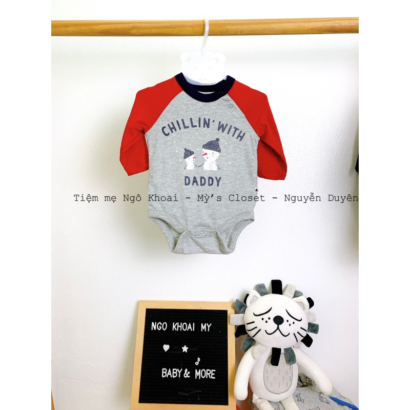 [MD68] ❤️0-3/3-6M❤️ body suit/ áo liền thân dài tay xuất xịn cho bé trai NGÔ KHOAI MỲ