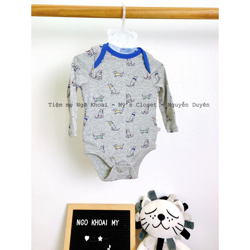 [MD68] ❤️ 6-12/12-18m❤️ body suit/ áo liền thân dài tay xuất xịn cho bé trai NGÔ KHOAI MỲ