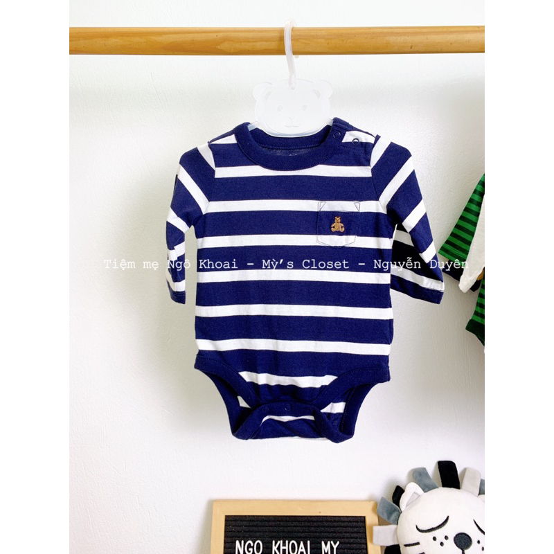 [MD68] ❤️0-3/3-6M❤️ body suit/ áo liền thân dài tay xuất xịn cho bé trai NGÔ KHOAI MỲ