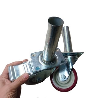 Combo 4 bánh xe giàn giáo 100 mm chịu lực cao - 2 bánh xoay và 2 bánh xoay có khóa
