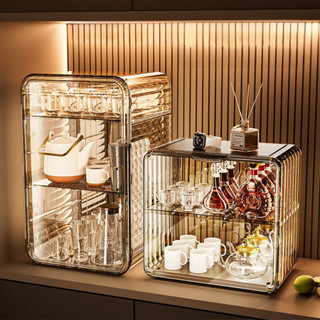 Kệ Đựng Ly Cốc, Bình Sữa, Tủ Đựng Mỹ Phẩm Để Bàn Bằng Acrylic Trong Suốt Chống Bụi,Tủ Trưng Bày Đa Năng
