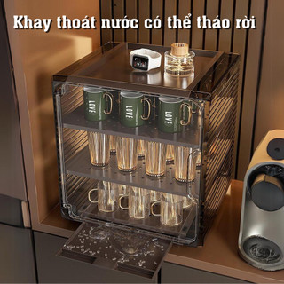 Kệ Đựng Ly Cốc, Bình Sữa, Tủ Đựng Mỹ Phẩm Để Bàn Bằng Acrylic Trong Suốt Chống Bụi,Tủ Trưng Bày Đa Năng