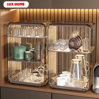 Kệ Đựng Ly Cốc, Bình Sữa, Tủ Đựng Mỹ Phẩm Để Bàn Bằng Acrylic Trong Suốt Chống Bụi,Tủ Trưng Bày Đa Năng