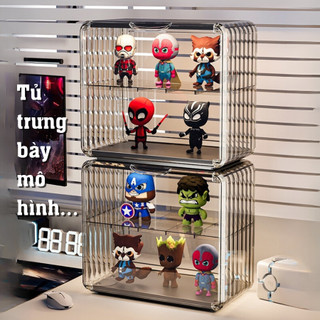 Kệ Đựng Ly Cốc, Bình Sữa, Tủ Đựng Mỹ Phẩm Để Bàn Bằng Acrylic Trong Suốt Chống Bụi,Tủ Trưng Bày Đa Năng