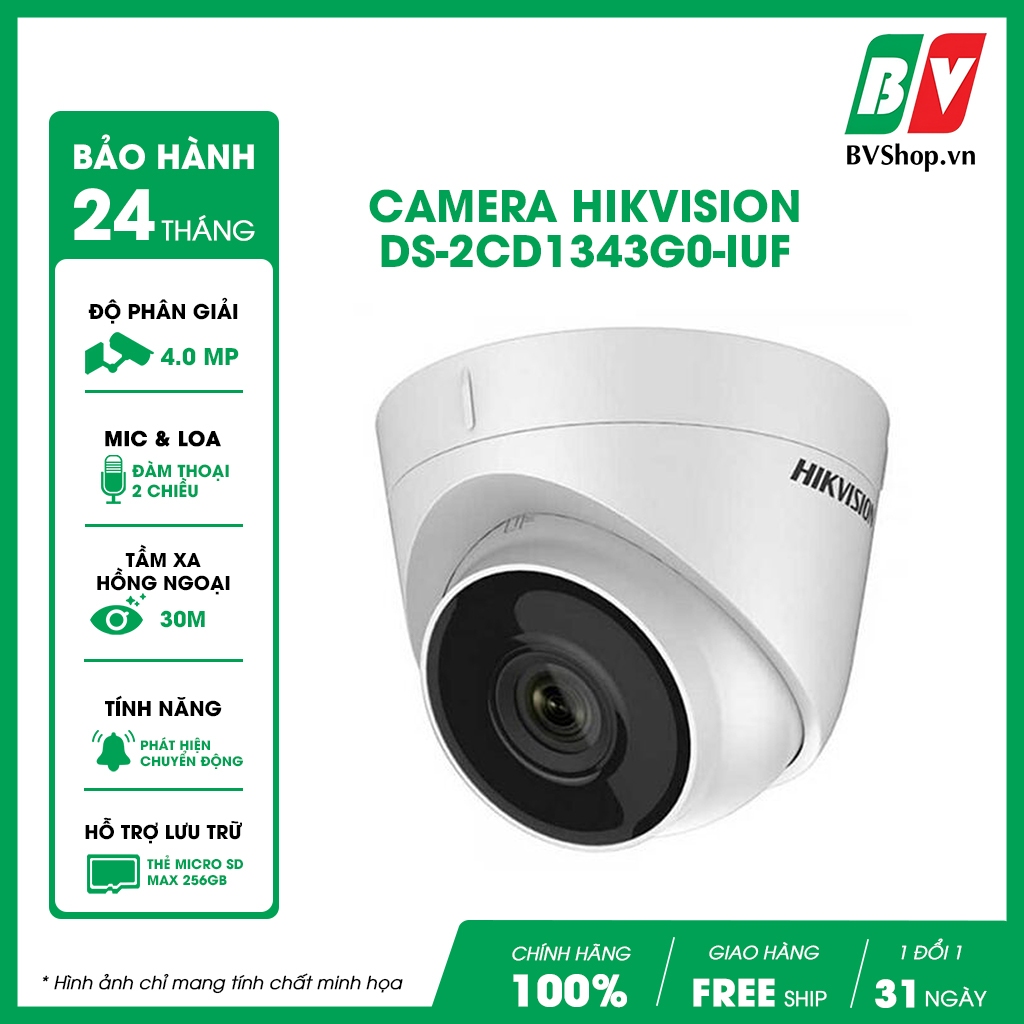 Camera IP bán cầu 4MP vát HIKVISION DS-2CD1343G0-IUF | Shopee Việt Nam