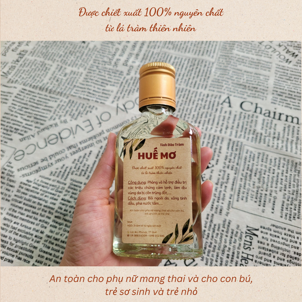 Tinh dầu Tràm Huế nguyên chất HUẾ MƠ - Cho bé & Trẻ sơ sinh - 70ml