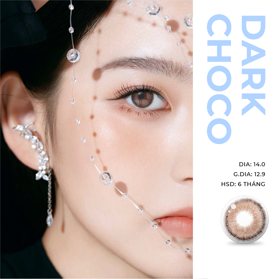 Kính áp tròng nâu tối DARK CHOCO - Lens nội địa Hàn cao cấp 6 tháng.
