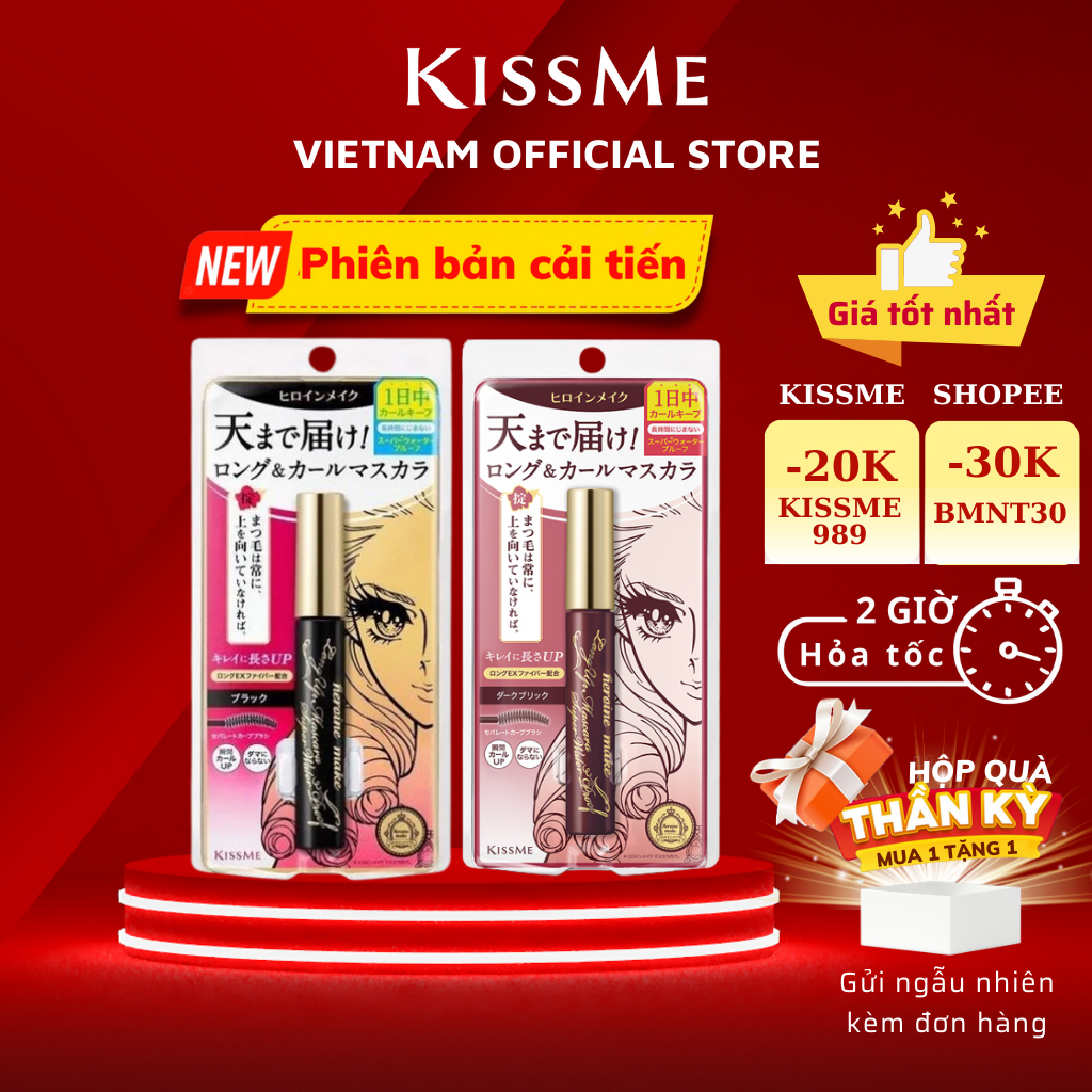Ảnh Mascara Nâng Cong Dài Mi Kissme Heroine Make Volume Up Mascara Super Waterproof 6g 1