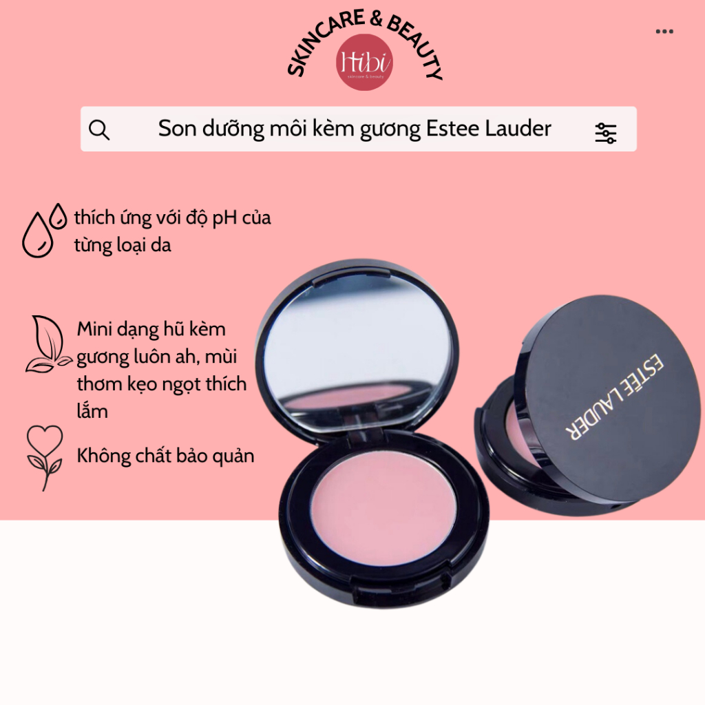 Son dưỡng Estee Lauder Lip Balm minihũ mini có gương xinh xỉu bản