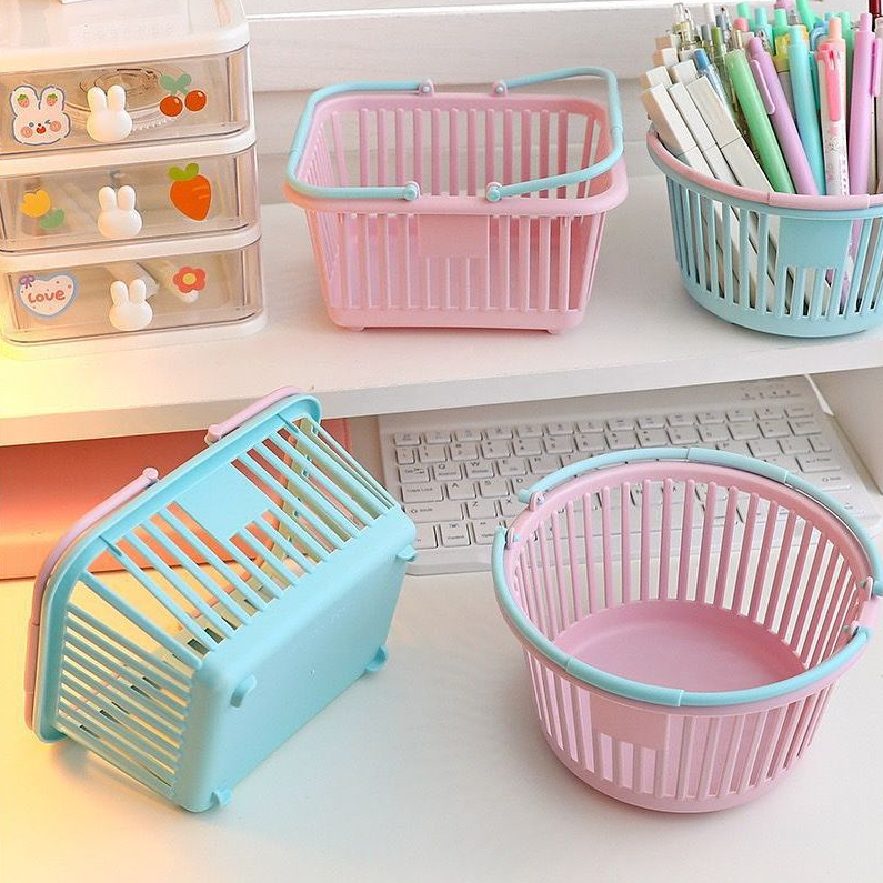 [Sẵn] Giỏ Nhựa Mini Rổ Nhựa Đựng Đồ Cá Nhân Tiện Lợi Đa Năng Kiểu Tròn ...