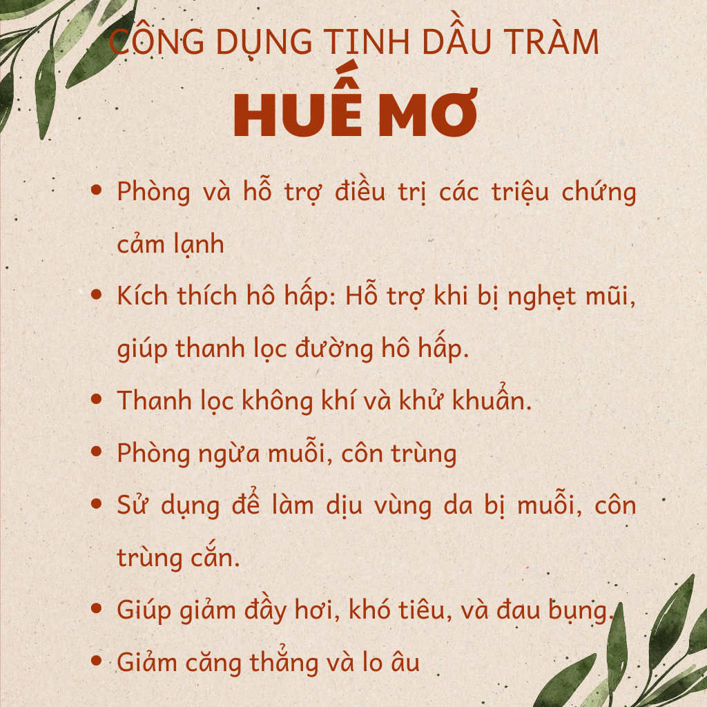 Tinh dầu Tràm Huế nguyên chất HUẾ MƠ - Cho bé & Trẻ sơ sinh - 30ml