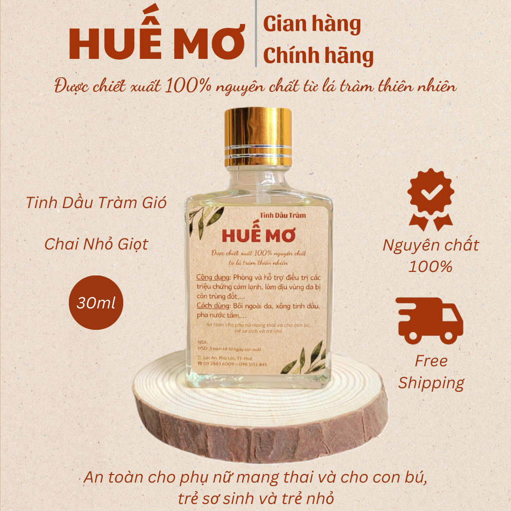 Tinh dầu Tràm Huế nguyên chất HUẾ MƠ - Cho bé & Trẻ sơ sinh - 30ml