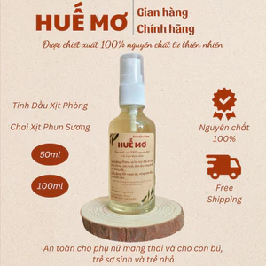 Bình xịt Tinh dầu Sả, Tràm, Quế Nguyên Chất HUẾ MƠ - Đuổi muỗi,côn trùng,khử mùi,thơm phòng-50/100ml