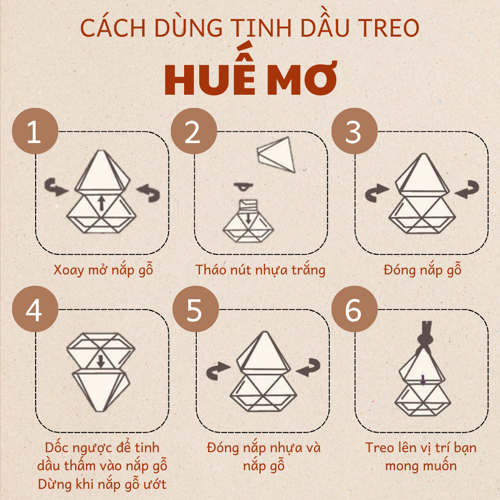 Tinh Dầu Treo Xe HUẾ MƠ - Tinh Dầu treo xe ô tô, nhà vệ sinh, phòng làm việc - 10ml
