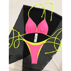 Bikini 2 mảnh bassic phối màu quần khoe Mông (HÌNH SHOP CHỤP)