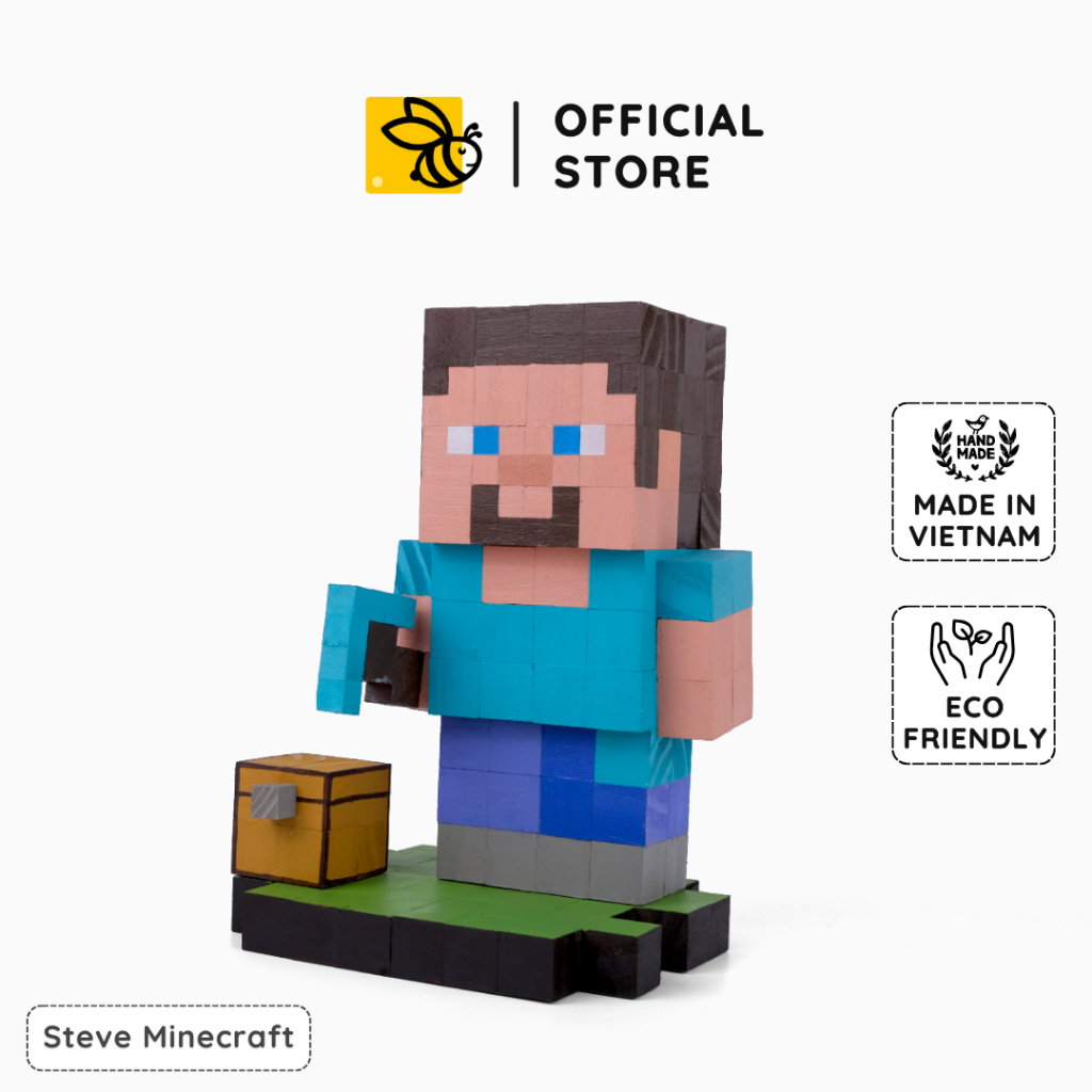 Mô Hình Gỗ Minecraft Steve (Size M) | Shopee Việt Nam