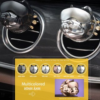 Sáp Thơm Ô Tô, Nước Hoa Cài Khe Cửa Gió Điều Hòa Xe Hơi Hình Đầu Chó BULLDOG Cao Cấp - Tặng Kèm Nước Hoa VER 2