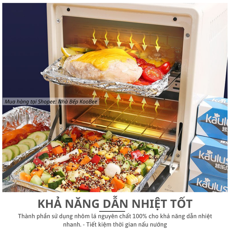 [Cuộn To] Giấy Bạc Nướng Thức Ăn, Màng Nhôm Nướng Thịt, Lót Nồi Chiên Không Dầu, Lò Nướng Dùng Cho Quán Ăn, Nhà Hàng