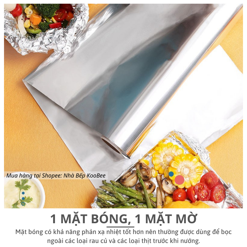 [Cuộn To] Giấy Bạc Nướng Thức Ăn, Màng Nhôm Nướng Thịt, Lót Nồi Chiên Không Dầu, Lò Nướng Dùng Cho Quán Ăn, Nhà Hàng