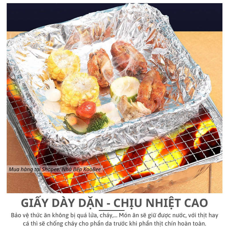 [Cuộn To] Giấy Bạc Nướng Thức Ăn, Màng Nhôm Nướng Thịt, Lót Nồi Chiên Không Dầu, Lò Nướng Dùng Cho Quán Ăn, Nhà Hàng