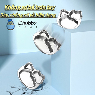 Khay cơm inox dành cho em bé hình thú  Chubby Chef- Hàng chính hãng inox cao cấp an toàn cho bé (4 mẫu)
