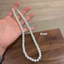 Chocker vòng cổ hạt trai đá , dây chuyền hạt bẹt NGỌC TRAI ĐÁ mang áo dài Nặng Tay móc mạ vàng 24k không gỉ