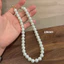 Chocker vòng cổ hạt trai đá , dây chuyền hạt bẹt NGỌC TRAI ĐÁ mang áo dài Nặng Tay móc mạ vàng 24k không gỉ