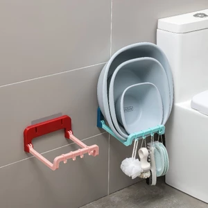 Giá Treo Thau Chậu Nhà Tắm Gắn Tường Đa Năng, Chịu Tải 5KG, Giá Để Đồ Tiện Lợi Có Thể Gấp Gọn