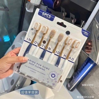 Combo 6 bàn chải đánh răng nội địa trung lông mềm,bàn chải siêu êm, làm sạch sâu đánh sạch mảng bám { H }