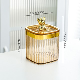 Hũ Mica Đa Năng Nắp Gấu Bearbrick, Hũ Đựng Bánh Kẹo Mứt Tết Gia Vị Cao Cấp Decor,  Lọ Đựng Tăm 3598