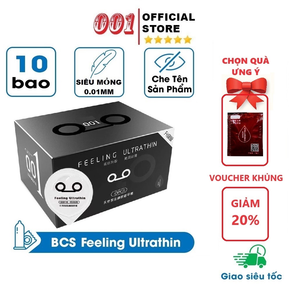 Bao cao su olol 001, [COMBO 2 hộp 20 bao], bcs siêu mỏng, đen nhiều gel ...
