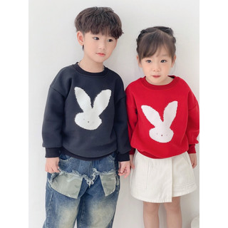 Áo hoodie cho bé Batala kids, áo nỉ bông trẻ em hoạ tiết thỏ siêu dày dặn và ấm áp từ 10-24kg NỈ THỎ ĐEN ĐỎ